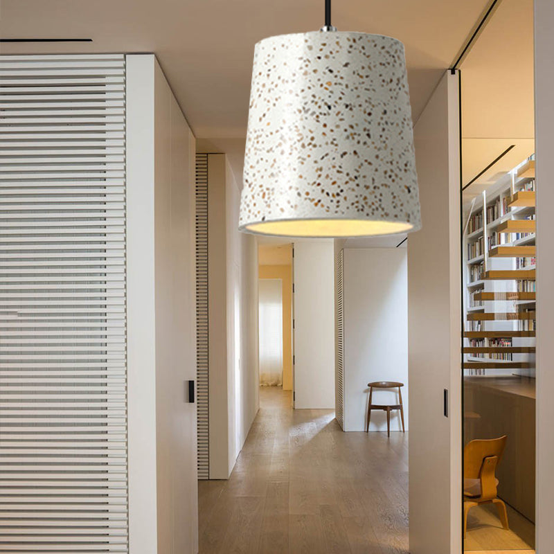 Iluminación colgante de cono de cemento en estilo nórdico 1 luz negra/blanca/marrón colgante luz