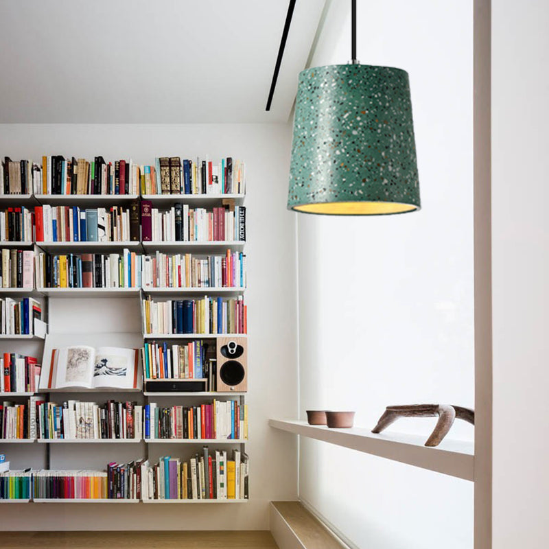 Iluminación colgante de cono de cemento en estilo nórdico 1 luz negra/blanca/marrón colgante luz