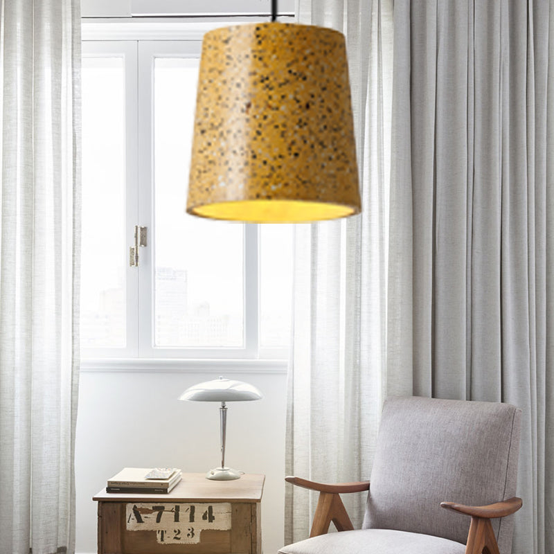 Iluminación colgante de cono de cemento en estilo nórdico 1 luz negra/blanca/marrón colgante luz