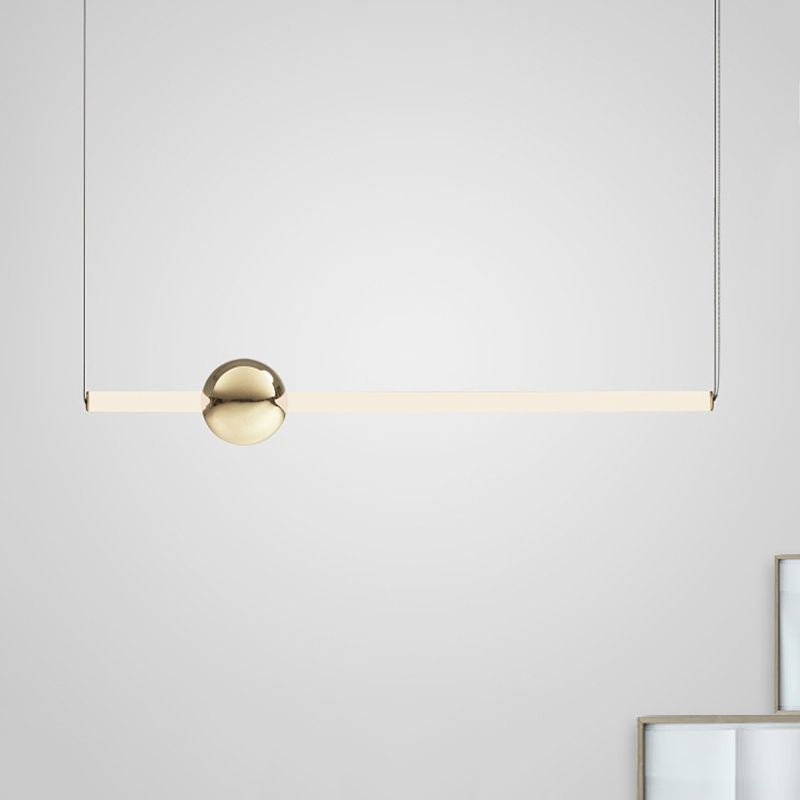 Tube White/Gold Glass Chandelier Lamp Modernist 1 Lights Gold/White Led Ceiling Pendant Light with Horizontal/Vertical Design