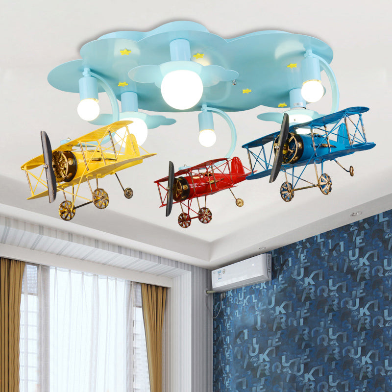 Cloud & Glider Semi Flush Mount Light Plafonnier contemporain cool pour la maternelle