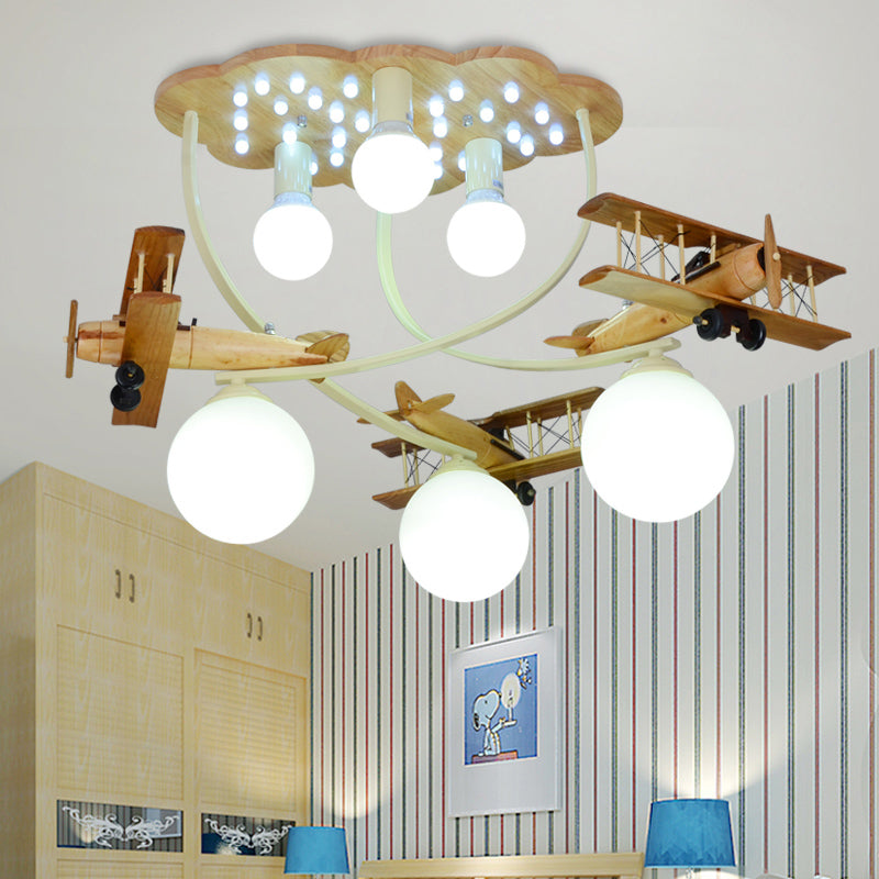 Cloud & Glider Semi Flush Mount Light Plafonnier contemporain cool pour la maternelle