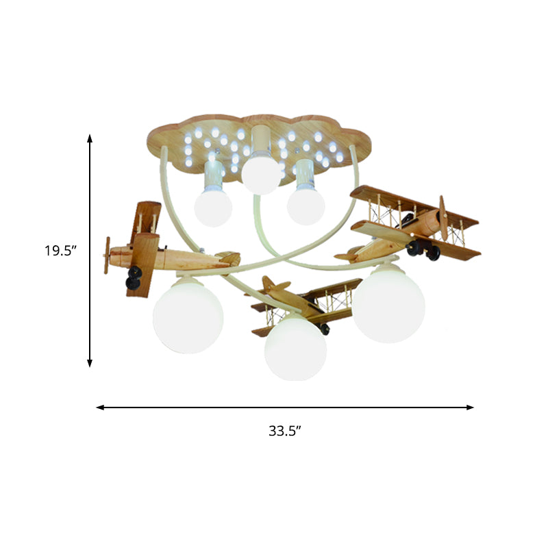 Cloud & Glider Semi Flush Mount Light Plafonnier contemporain cool pour la maternelle