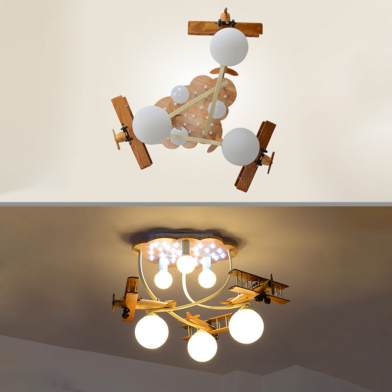 Cloud & Glider Semi Flush Mount Light Plafonnier contemporain cool pour la maternelle
