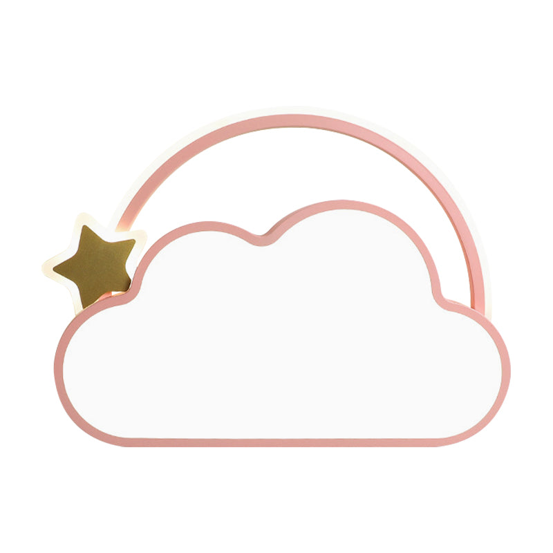 Wolk- en ster-plafondgemonteerd armatuur Eenvoudig roze/goud LED-inbouwlicht voor kinderslaapkamer