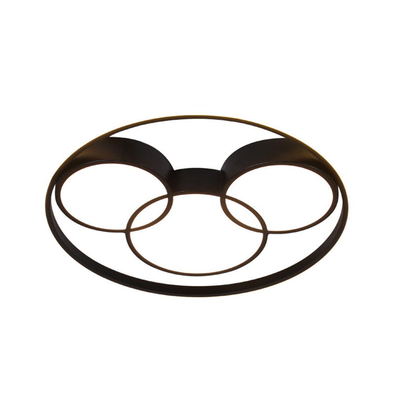 Salón circular cerca de la lámpara de techo LED acrílico iluminación minimalista empotrada en negro