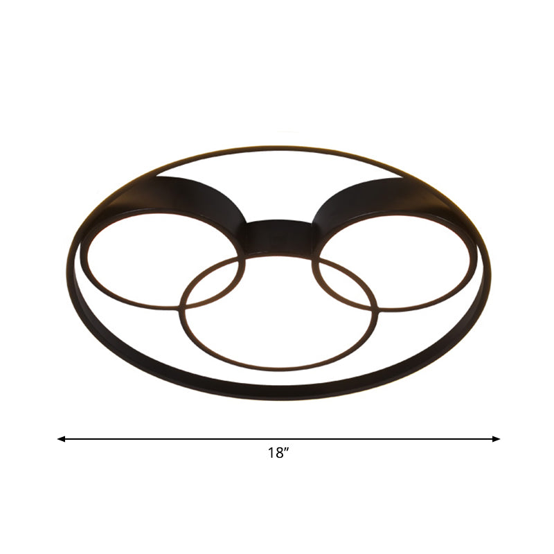 Salón circular cerca de la lámpara de techo LED acrílico iluminación minimalista empotrada en negro