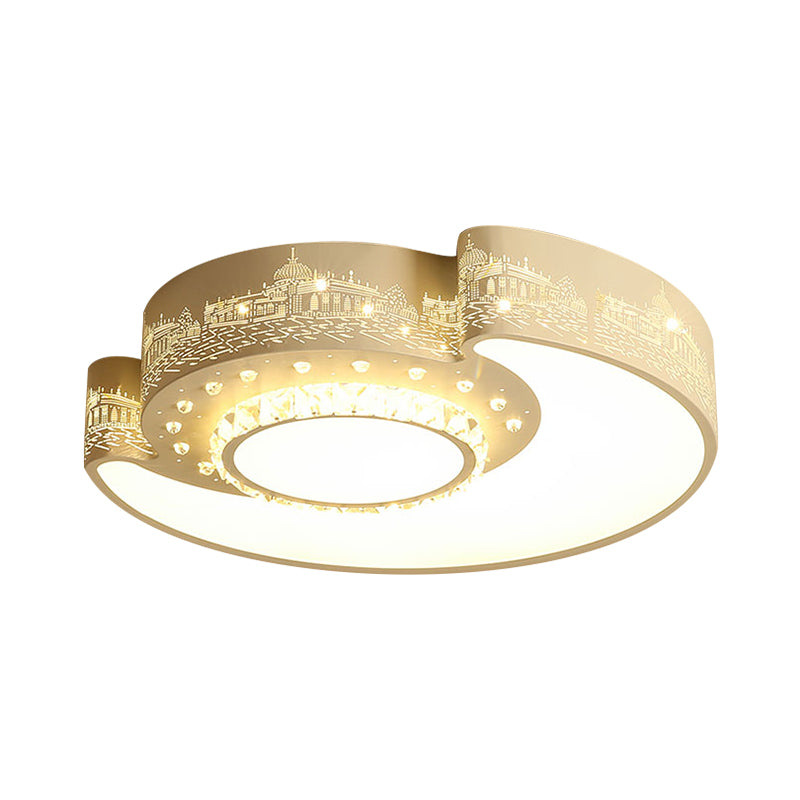 Minimalismo LED de iluminación de techo de luz de color de luna blanca con Shade de cristal de Bevit