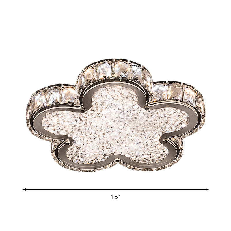 Fleur d'ébullition simple Éclairage Éclairage du briquet de cristal Couloir de la lampe de montage en acier inoxydable, en acier inoxydable, en acier et en blanc