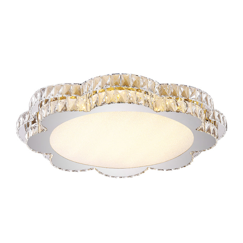 Clear Crystal Flower/Octagon Flushmount Minimalism LED Stainless-Steel Close to Ceiling Lamp
