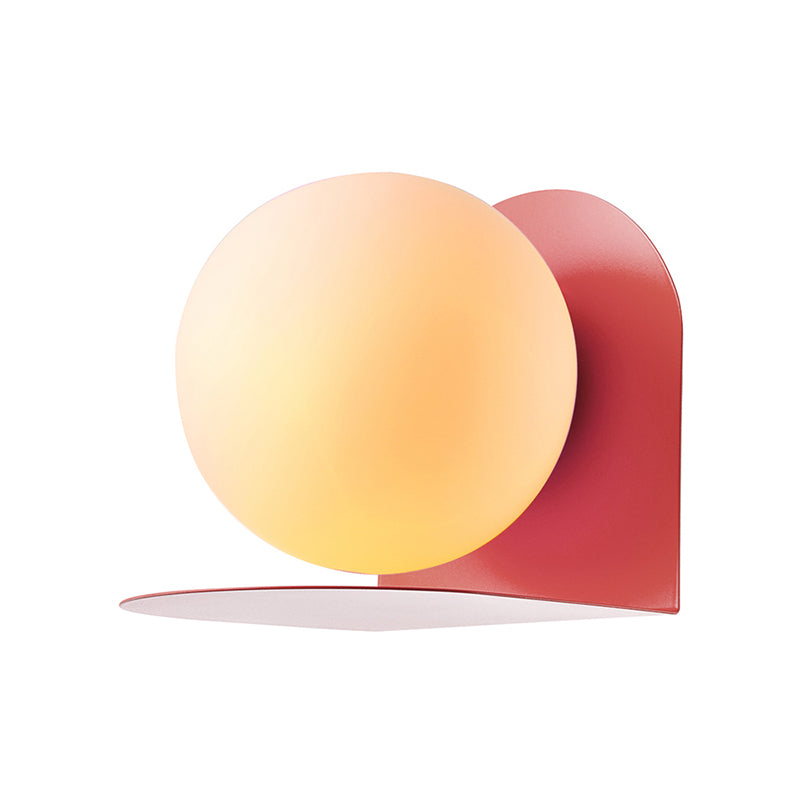 Luce da parete in globo bianca Luce di panna in vetro glassata per la camera da letto per bambini