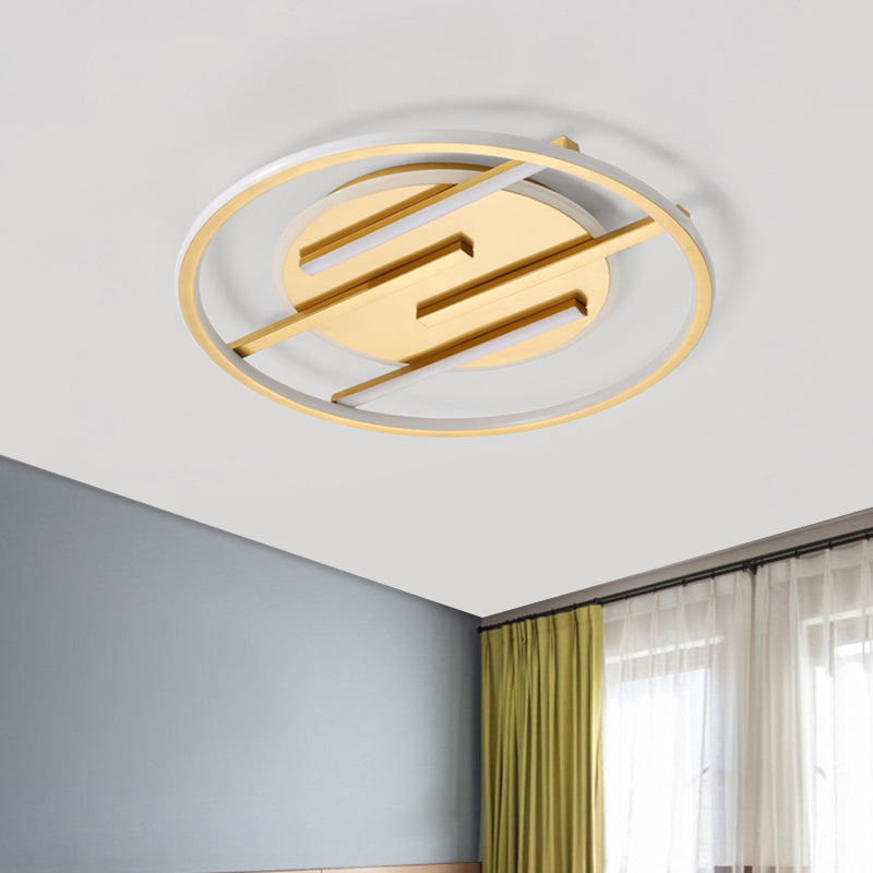 Semplicità Circle Flush Light Fixture Aluminum 16,5 "/20.5" W LED Camera Soffitto Lampada in Gold