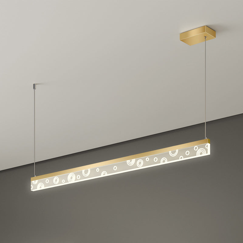 35,5 "/ 47" L Simple Rectangle Island Lamp Lamp Aluminium Dining Room LED PROSEMENT ARRIVE