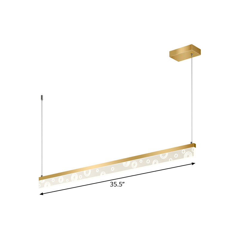 35,5 "/ 47" L Simple Rectangle Island Lamp Lamp Aluminium Dining Room LED PROSEMENT ARRIVE