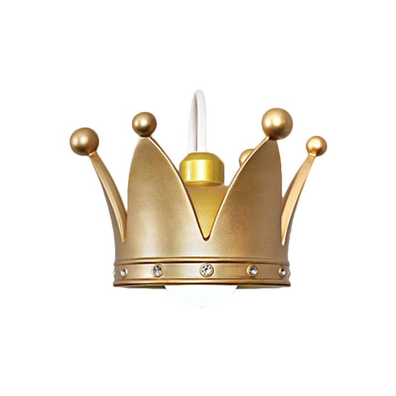 Kronkinder Schlafzimmer Wandleuchten Metall 1-Spur Kinder Stil Wandmontiertes Licht in Gold/Rosa