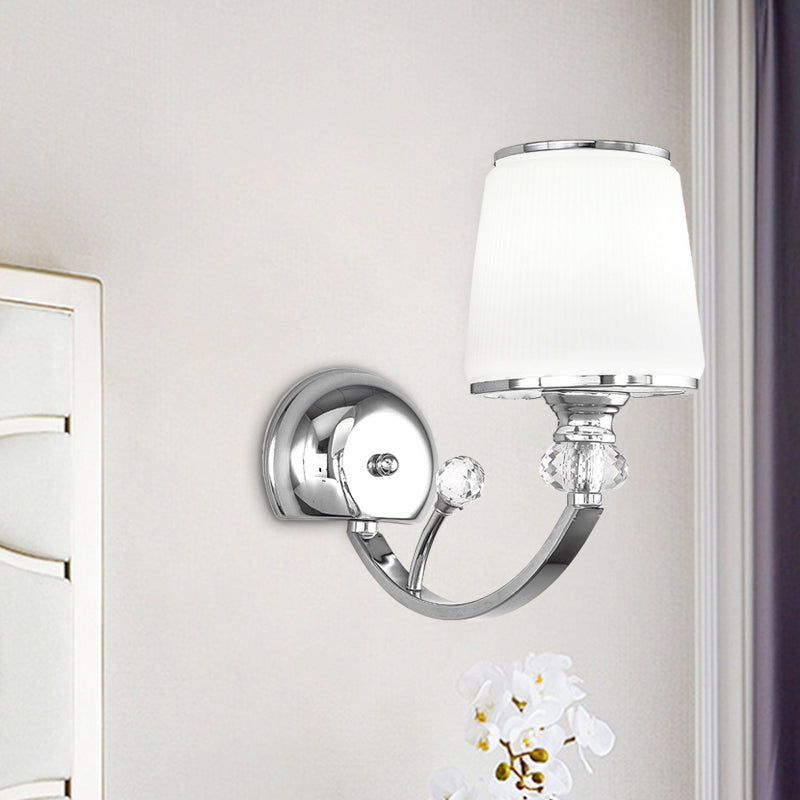 Simplicité 1 luminaire mural de tête Chrome Conic Mur Mount LAMPE AVEC BLANG GREY OBRE