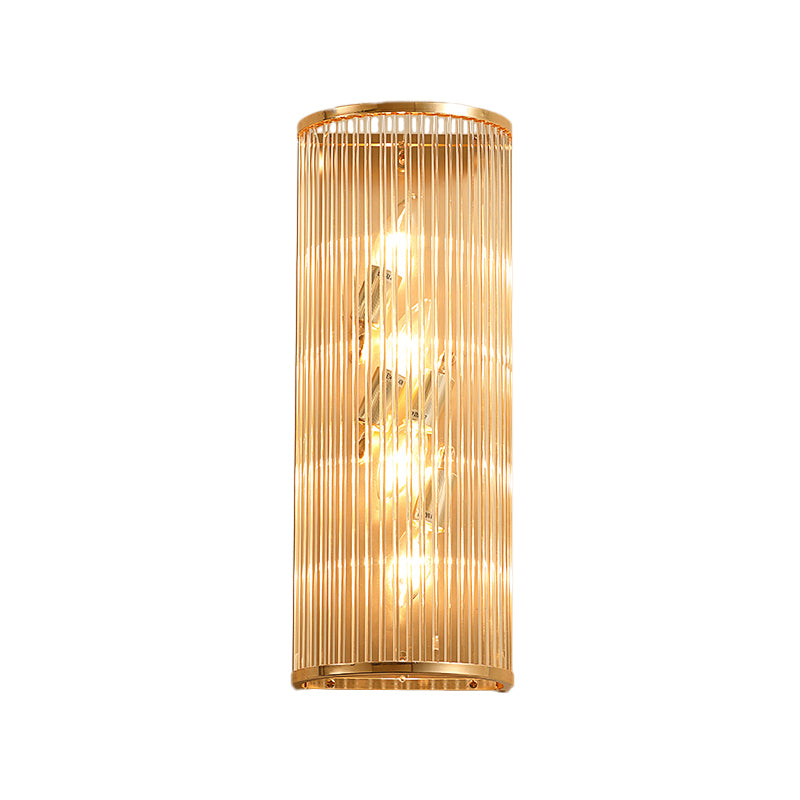 Minimalism Cylinder Wall Mount Lamp Crystal Rod 4 Lights Hallway Wall Sconce Lighting in Gold
