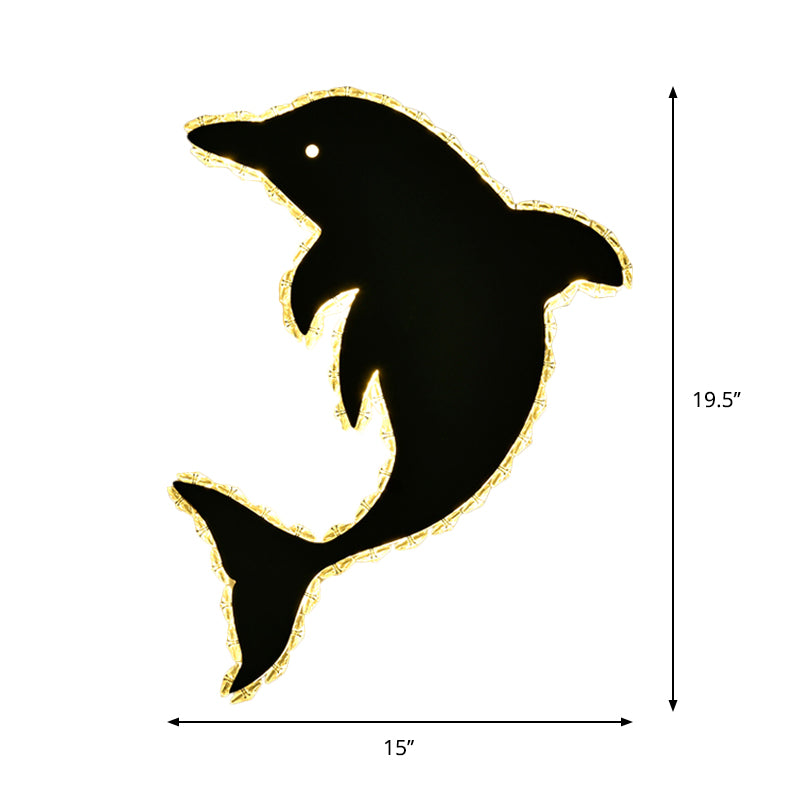 Dolphin Crystal Block Flush Wall Sconce Moderniste LED Idées d'éclairage mural en acier inoxydable