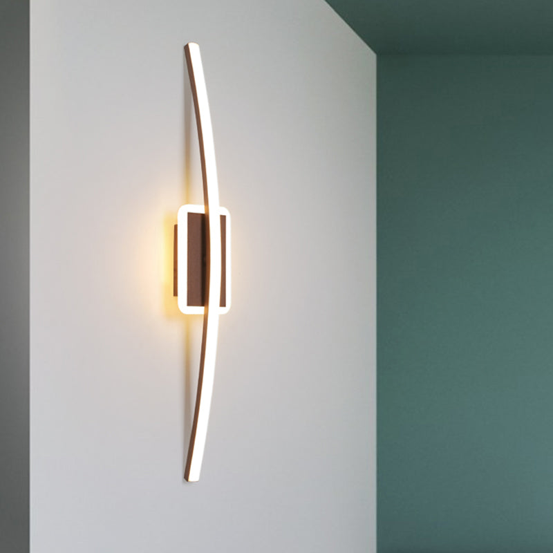 Gebogen lineair aluminium wandlicht Simplicity Goud/koffie LED Wand SCONCE LICHTING voor eetkamer