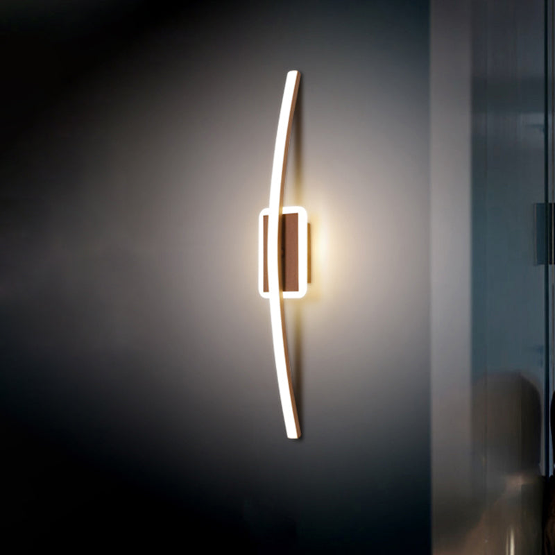 Gebogen lineair aluminium wandlicht Simplicity Goud/koffie LED Wand SCONCE LICHTING voor eetkamer