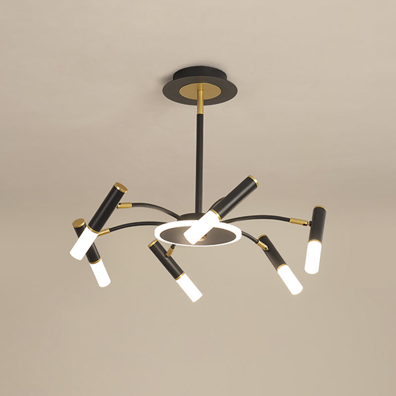 Tube metalen hangende kroonluchter retro 6/8/10-head black-gouden ophanging verlichting in warm/wit licht