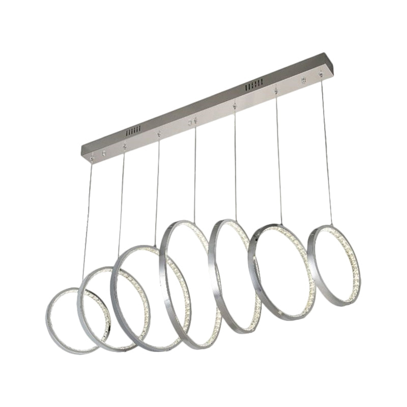 Hoepels hangend plafondlicht eenvoud metaal led chroom meervoudige lamp hanger voor keuken