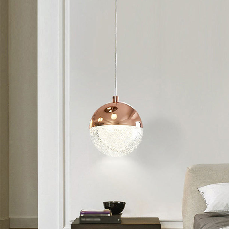 Chrom/Gold -LED -Kugel Anhänger Licht Modernismus Kristall Hängsbeleuchtung für Esszimmer