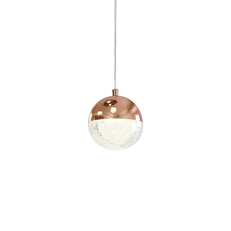 Chrom/Gold -LED -Kugel Anhänger Licht Modernismus Kristall Hängsbeleuchtung für Esszimmer
