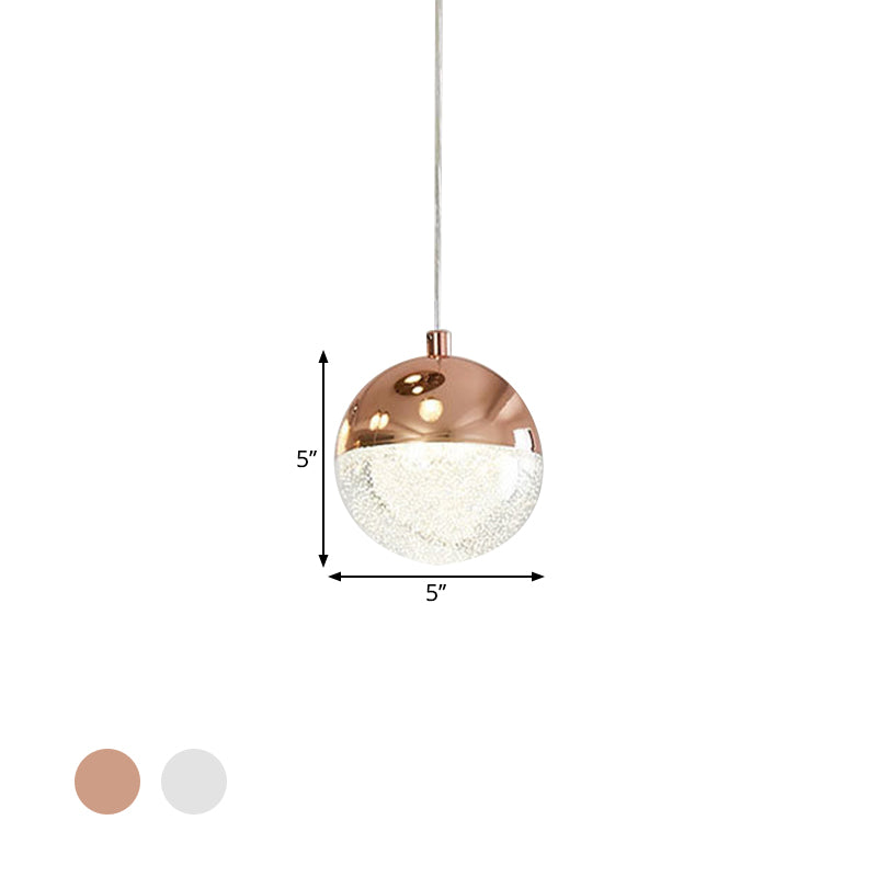 Chrom/Gold -LED -Kugel Anhänger Licht Modernismus Kristall Hängsbeleuchtung für Esszimmer