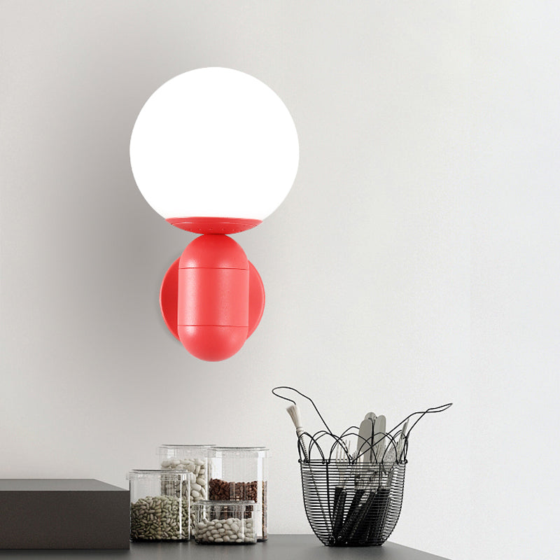 Metalen capsule SCONCE LICHT MET GLOBE TADE HALLWAY FOYER 1 Lichte macaron -stijl wandlamp