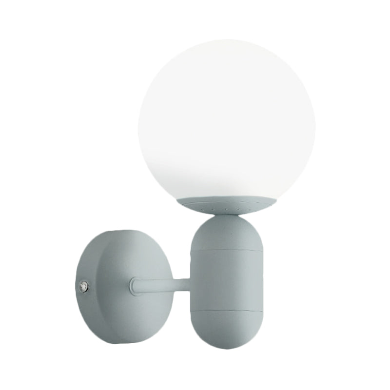 Metalen capsule SCONCE LICHT MET GLOBE TADE HALLWAY FOYER 1 Lichte macaron -stijl wandlamp