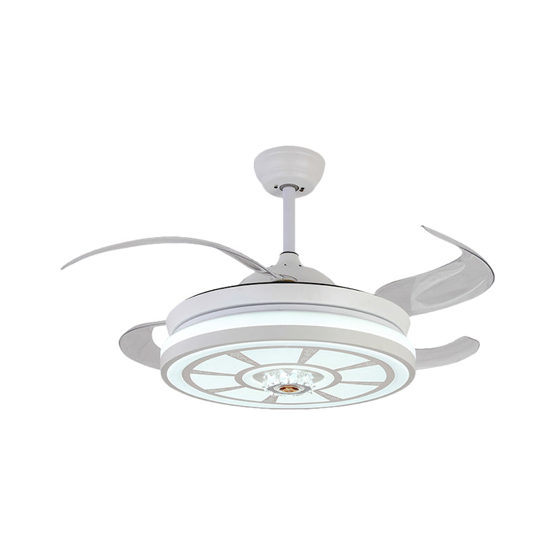 Circle da 19 "W Circolo acrilico Ampiccante Light Minimalismo LED LAMPAGGIO SEMI SEMI FLUSTO con 4 lame
