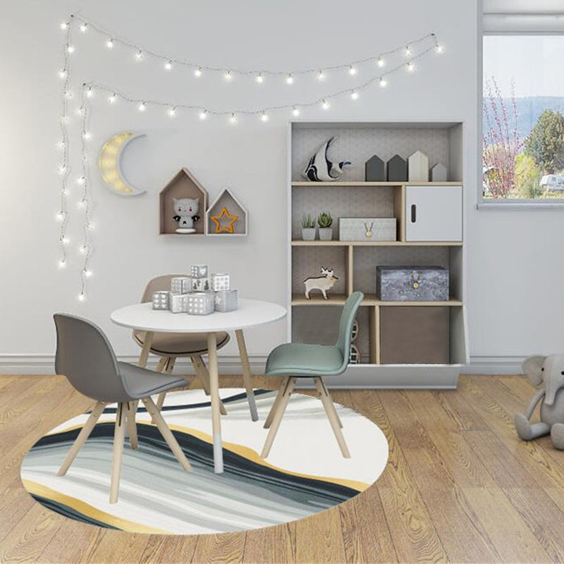 Funky Abstract Rug Multicolor Contemporary Rug Polyester Pet Friendly Non-Slip Backing Washable Area Rug for Living Room