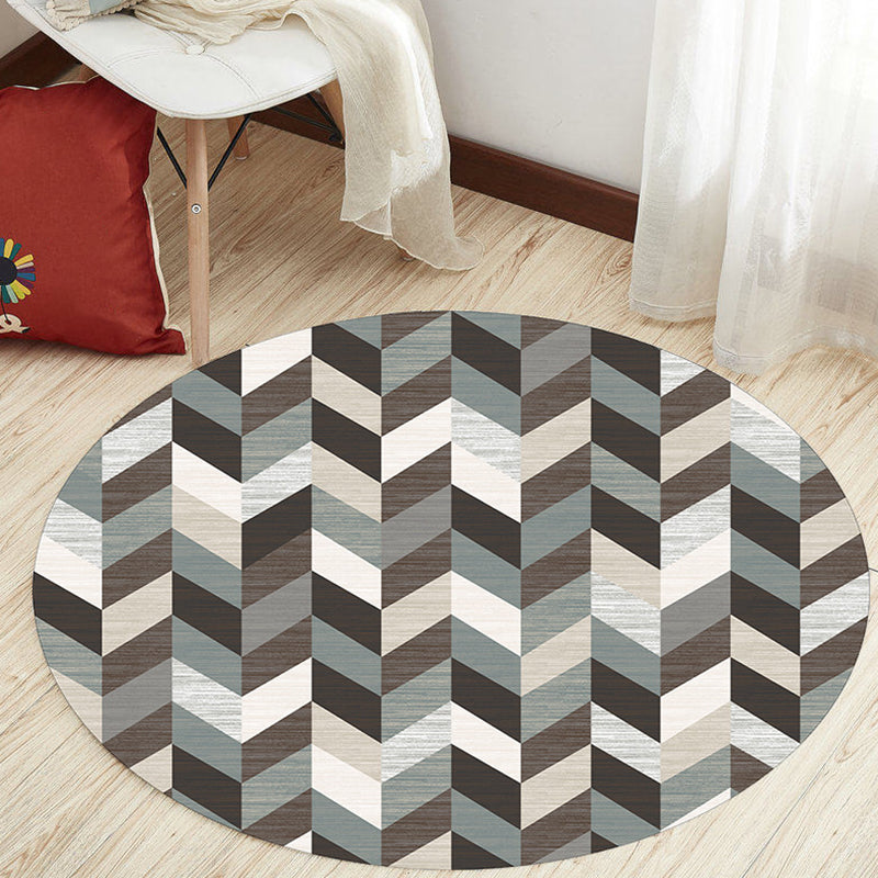 Unique Geometric Pattern Rug Multicolor Modernist Rug Polyester Washable Pet Friendly Anti-Slip Carpet for Study