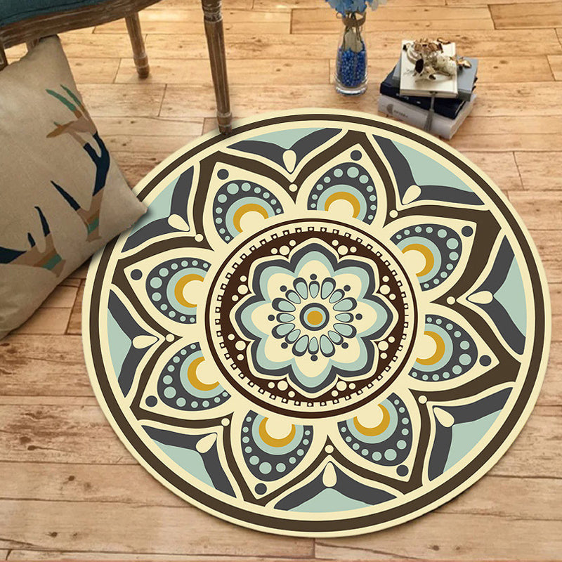 Marokkanischer Blumenmuster Teppich Multikolem Synthetik Teppich waschbarer Haustierfreundlicher Nicht-Schlupf-Fläche Teppich für Schlafzimmer