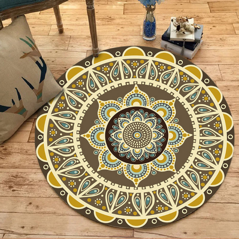 Marokkanischer Blumenmuster Teppich Multikolem Synthetik Teppich waschbarer Haustierfreundlicher Nicht-Schlupf-Fläche Teppich für Schlafzimmer