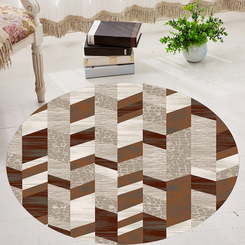 Modernism Geometric Pattern Rug Multicolor Polyester Rug Washable Pet Friendly Non-Slip Area Rug for Living Room