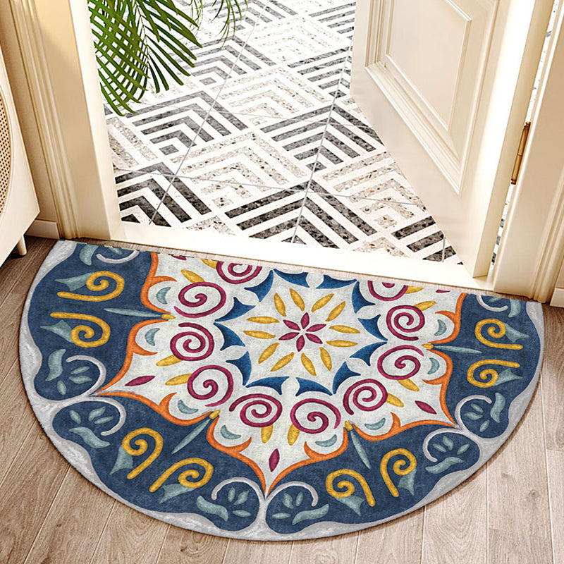 Tappeto per motivi floreali tribali marocchini multicolori poliestere invanibile per animali domestici non slip tappeto per soggiorno