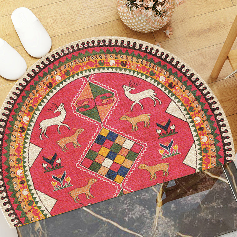 Tappeto per motivi floreali tribali marocchini multicolori poliestere invanibile per animali domestici non slip tappeto per soggiorno