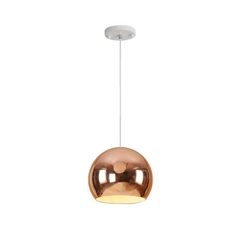 Globe Hanging Pendant Light Nordic Iron 1 Light Chrome/Rose Gold Hanging Ceiling Light