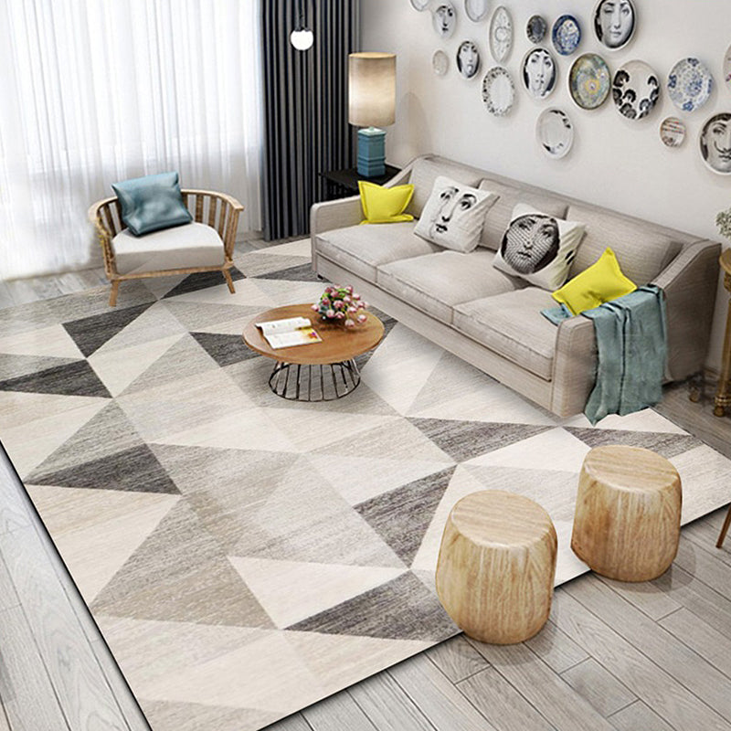 Stijlvol geometrisch patroon tapijt blauw nieuw tapijten polyester Petvriendelijk niet-slip achteruitgaande wasbaar wastidee voor de woonkamer