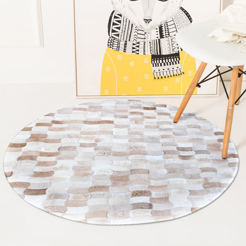 Stylish Geometric Pattern Rug Multicolor Modernist Rug Polyester Washable Pet Friendly Anti-Slip Carpet for Bedroom