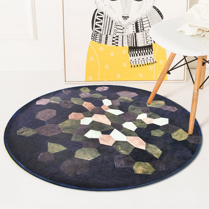 Stylish Geometric Pattern Rug Multicolor Modernist Rug Polyester Washable Pet Friendly Anti-Slip Carpet for Bedroom