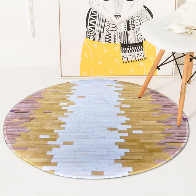 Stylish Geometric Pattern Rug Multicolor Modernist Rug Polyester Washable Pet Friendly Anti-Slip Carpet for Bedroom