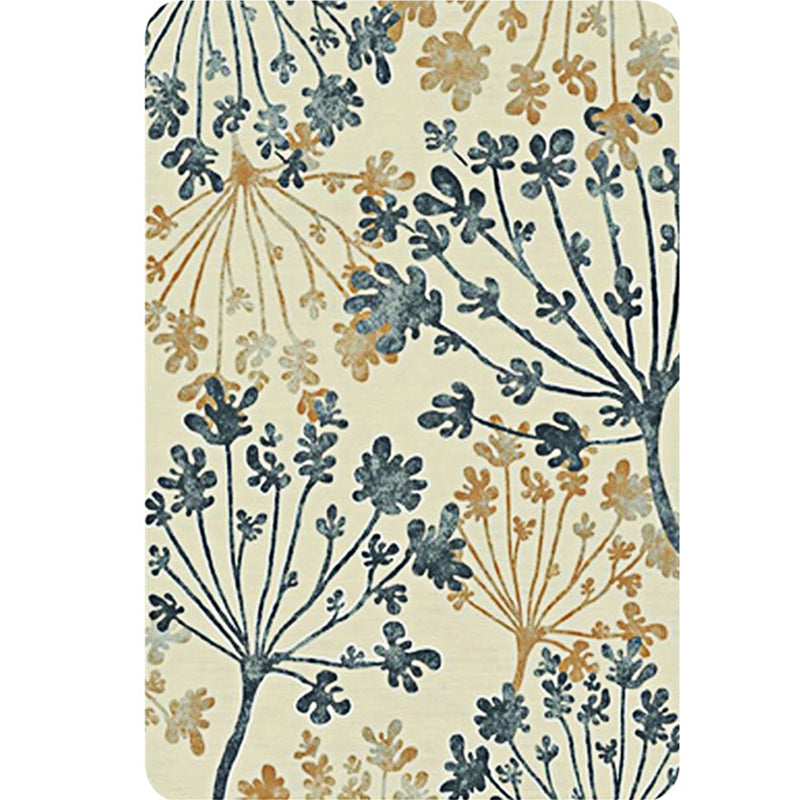 Modern Leaf Pattern Rug Green and Beige Polyester Rug Washable Pet Friendly Non-Slip Area Rug for Living Room