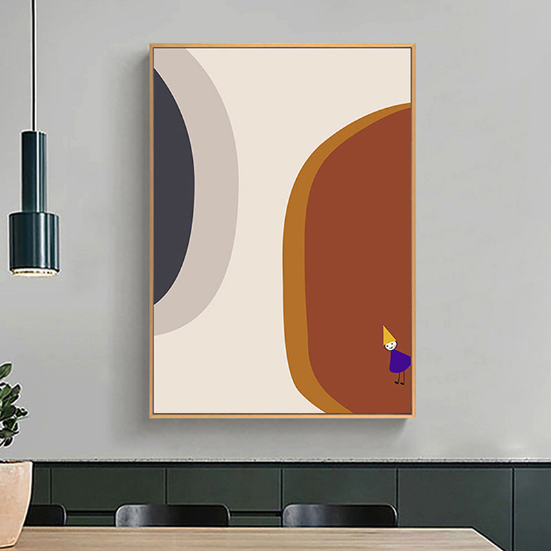 Pastel Color Little Man Art Textured Painting for Bathroom, Multiple Sizes Available