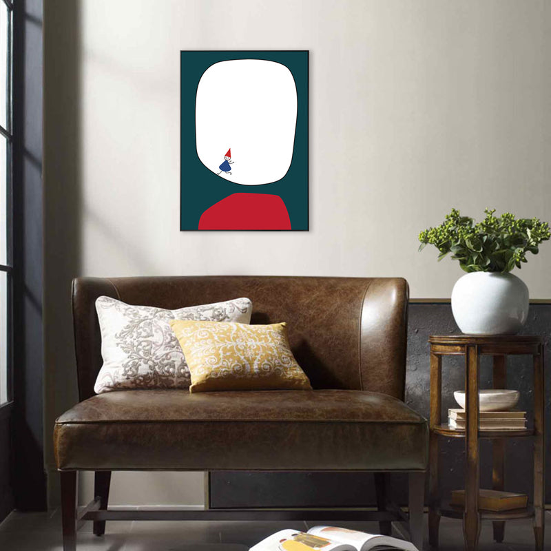 Pastel Color Little Man Art Textured Painting for Bathroom, Multiple Sizes Available