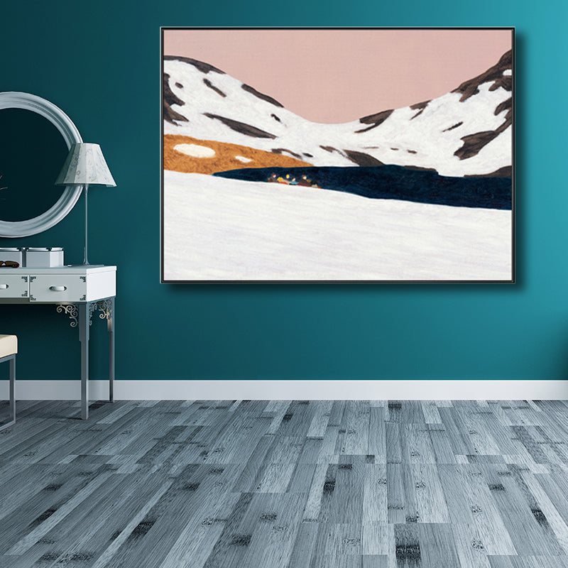 Bergen landschap wanddecoratie voor meisjesslaapkamer in pastelkleuren, meerdere maten