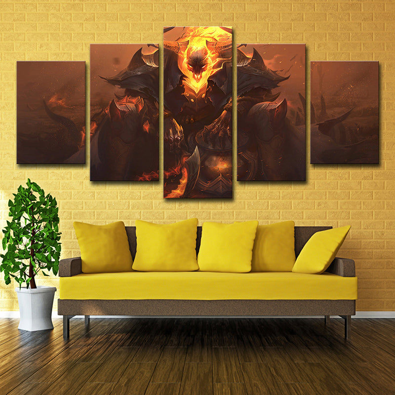 Kids LOL Thresh Printed Canvas Yellow Multi-Piece Wall Art Decor for Teenage Bedroom