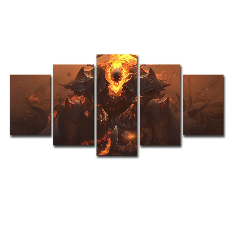 Kids LOL Thresh Printed Canvas Yellow Multi-Piece Wall Art Decor for Teenage Bedroom